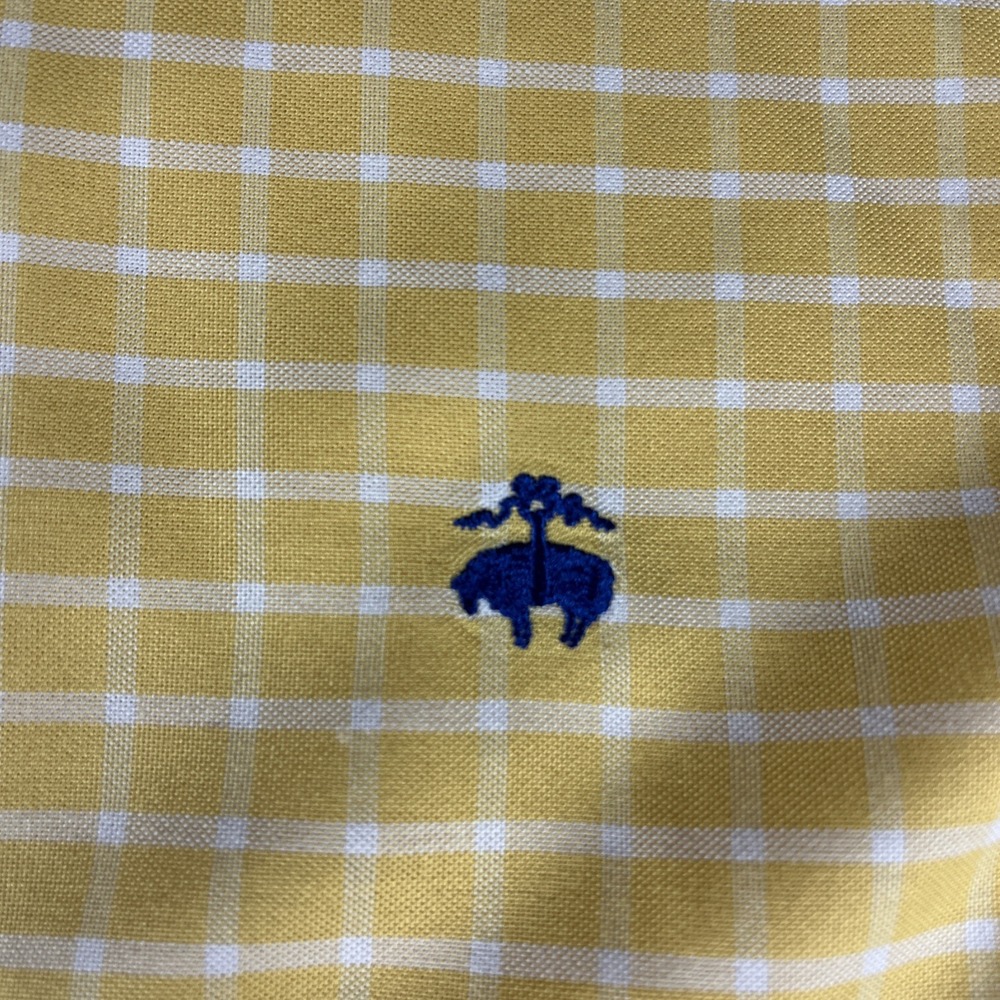 Brooks Brothers 346 Size Small Yellow Button Down Long Sleeve Shirt - Picture 2 of 10